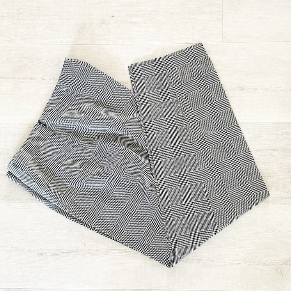 Piazza Sempione Audrey, black white plaid straight leg capris trouser, cropped